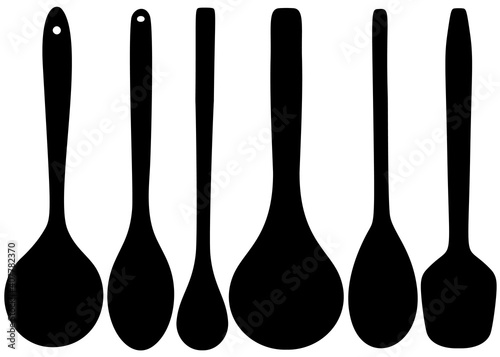 Tableau sur toile Large wooden spoons for kitchen and cooking.