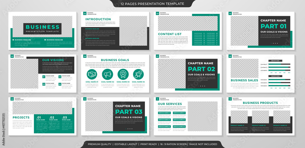business presentation template with clean concept and minimalist style use for annual report and business profile