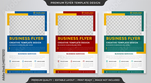 business flyer template with abstract style and modern concept use for corporate promotion and publication