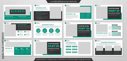 business presentation template with clean concept and minimalist style use for annual report and business profile