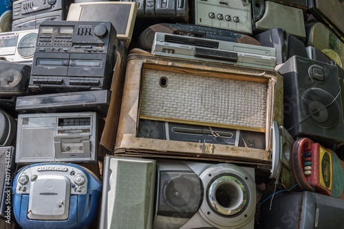 Historical Radios In Retro Style - Old, Nostalgic Radios photo