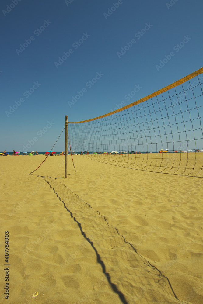 Volleyball Net On Beach