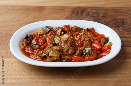 Traditional Turkish eggplant appetizer (şakşuka)