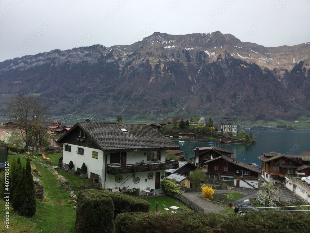 Village in the mountains in Switzerland Village in the mountains in Switzerland