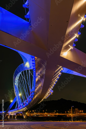 Night view of the Yangguang Bridge at Xindian District photo