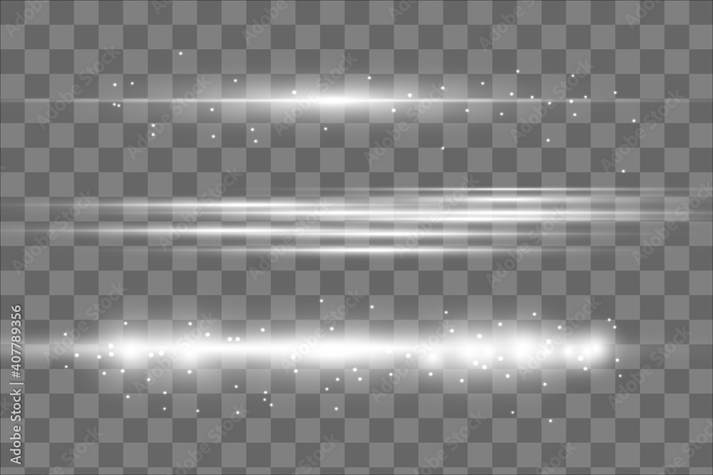 Fototapeta Streszczenie biały promień lasera. Przezroczysty na białym tle na czarnym tle. Ilustracja wektorowa. Efekt oświetlenia. Iluminacja kierunkowa