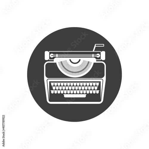 Typewriter icon. Flat color design. Vector illustration EPS 10.