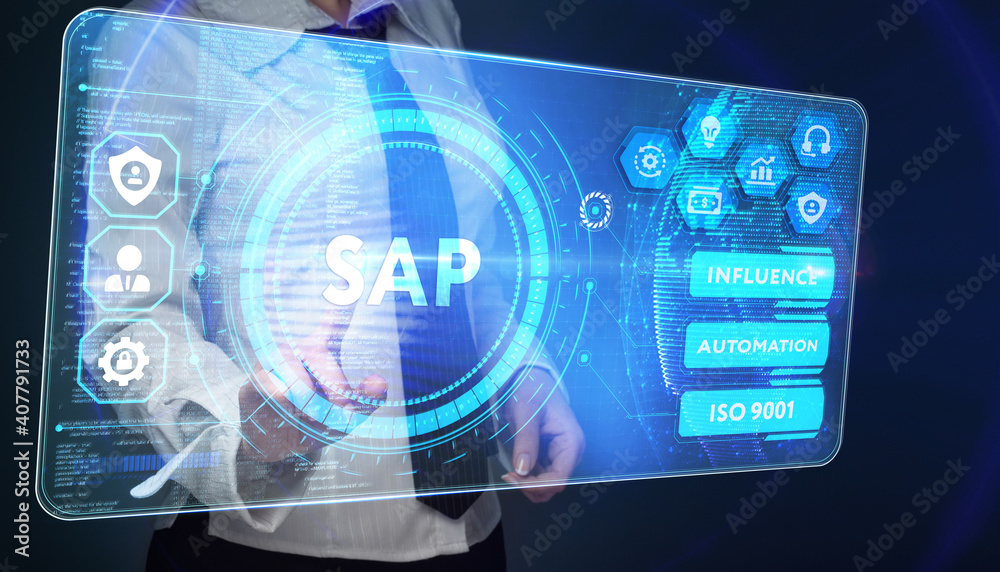 SAP System Software Automation concept on virtual screen data center. Business, modern technology, internet and networking concept. SAP System Software Automation concept on virtual screen data center. Business, modern technology, internet and networking concept.