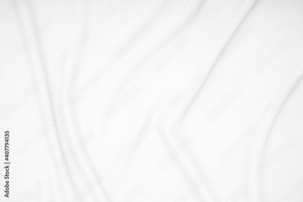 White fabric, cloth soft waves texture background.