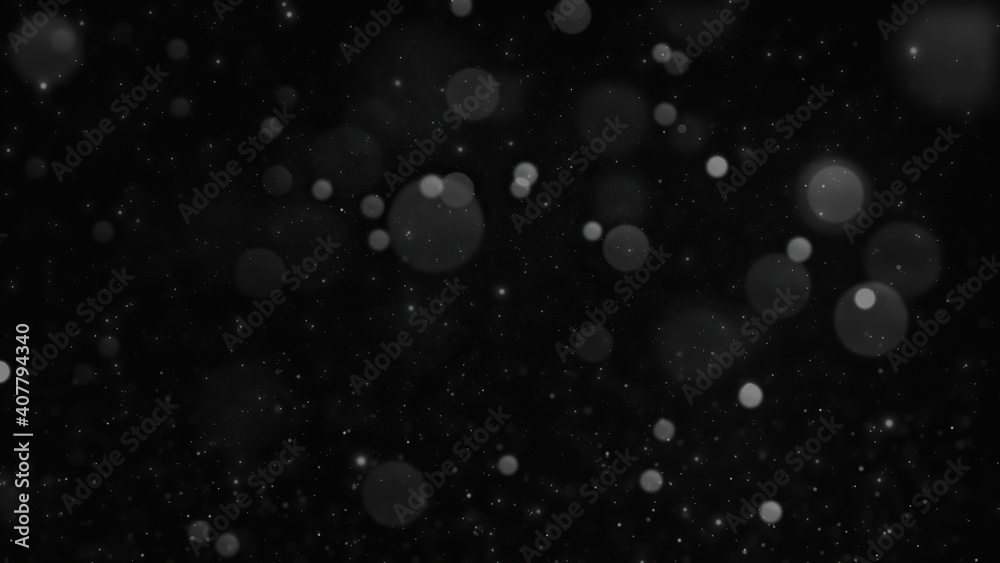 Abstract bokeh lights with black background.