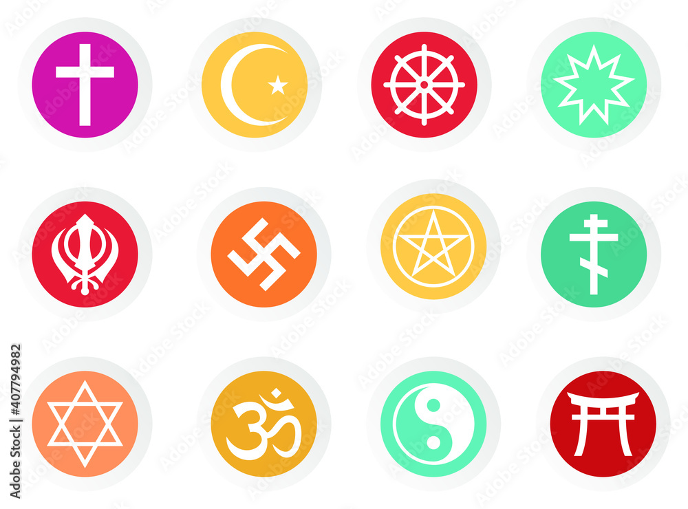 vector set of world religious symbols vector set of world religious symbols