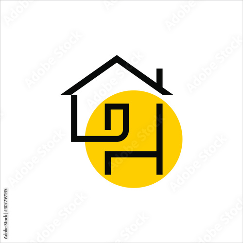 home furnishing logo design line art. property interior care vector template real estate business idea