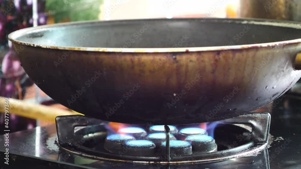 opened the gas-burning in the kitchen for cook opened the gas-burning in the kitchen for cook