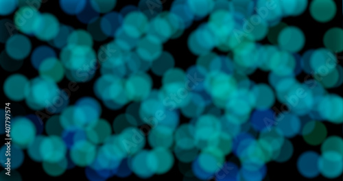 Render with blue abstract background with bokeh