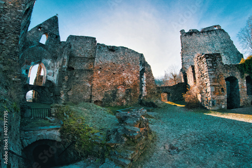 Schaunberg castle ruins in the municipality of Hartkirchen in Upper Austria photo