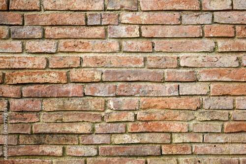 Old brick wall texture.Red brick wall vintage background.