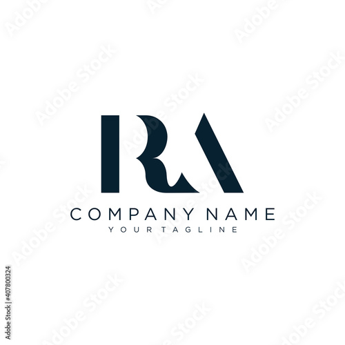 Initial Letter RA typography logo design vector
