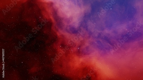 nebula gas cloud in deep outer space  science fiction illustrarion  colorful space background with stars 3d render 