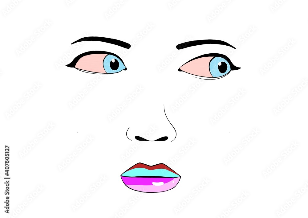 woman face with lips