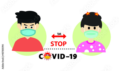 Protective face mask against and stop corona virus,Covid-19.