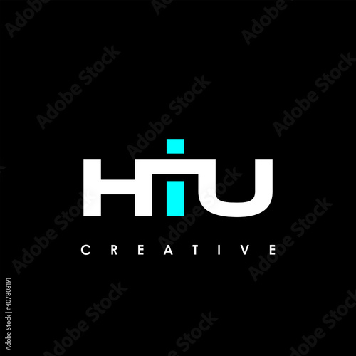 HIU Letter Initial Logo Design Template Vector Illustration