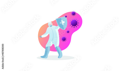 Flat Illustration of Fight The Corona Virus