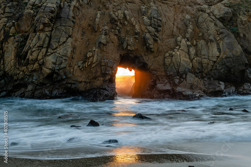 Sunset from Pfeiffer Beach in Big Sur.