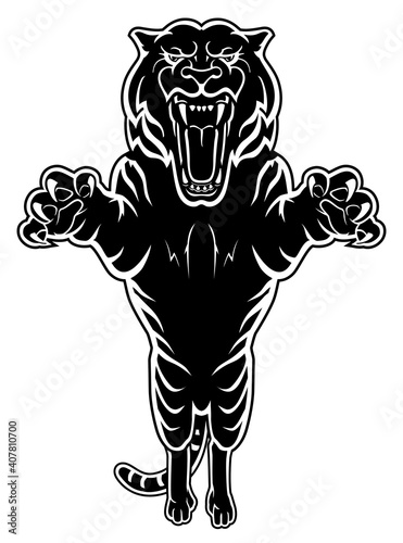 Tiger Leaping with Sharp Claws Out