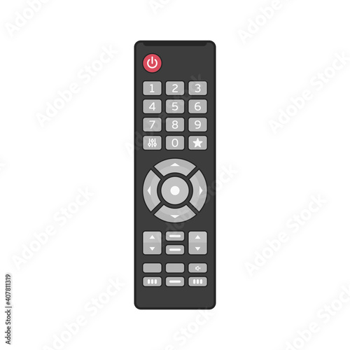 Remote TV Control isolated on white background. Vector illustration in modern flat style. EPS 10.