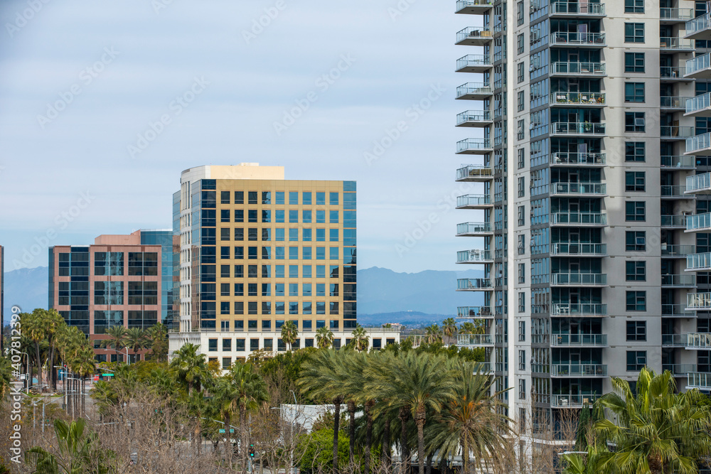 Daytime skyline view of downtown Santa Ana, California, USA. Daytime skyline view of downtown Santa Ana, California, USA.