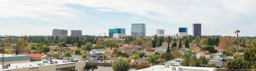 Day time view of the downtown skyline of Costa Mesa, California, USA.