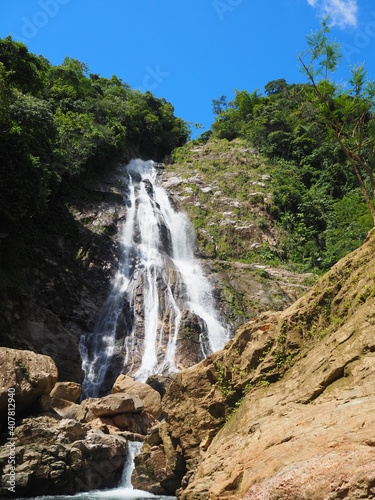 waterfall in the mountains