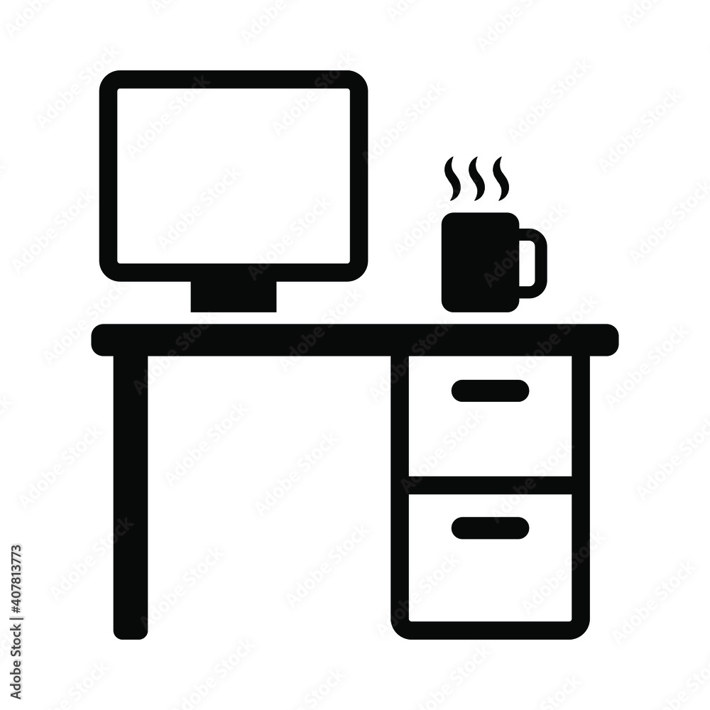 Work table icon vector graphic illustration Work table icon vector graphic illustration