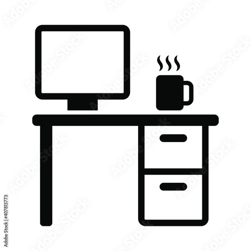 Work table icon vector graphic illustration
