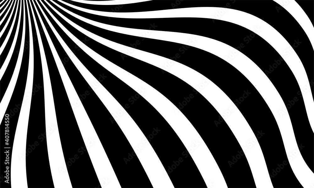 Fototapeta premium stock illustration black white design pattern background with optical illusion abstract geometrical background part 2