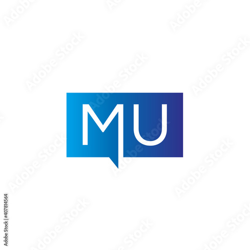 Creative initial letter MU square logo design concept vector