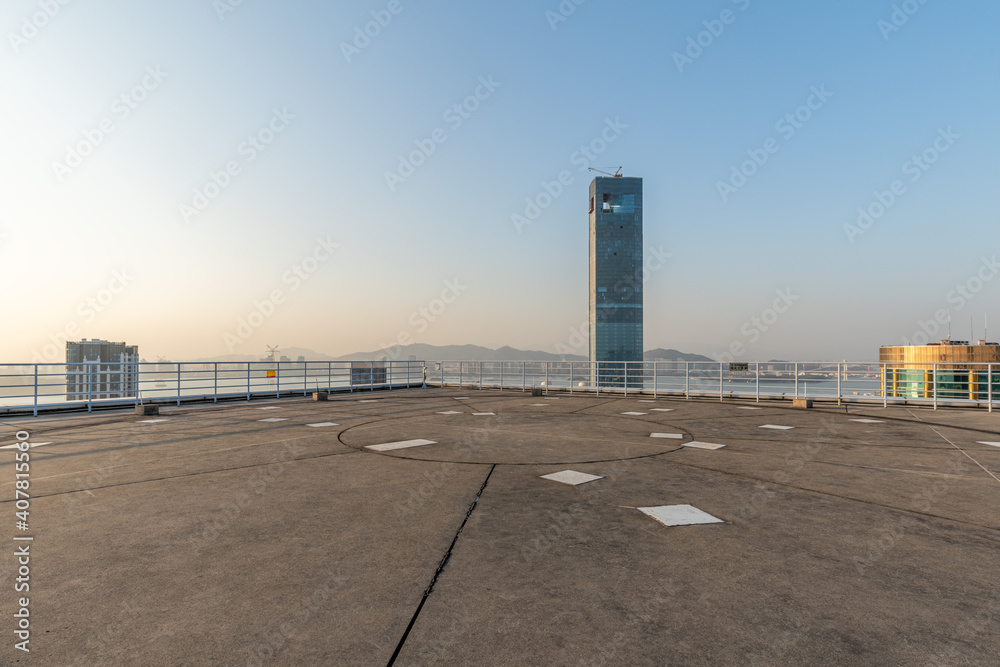 Helipad on the roof of a modern skyscraper Helipad on the roof of a modern skyscraper
