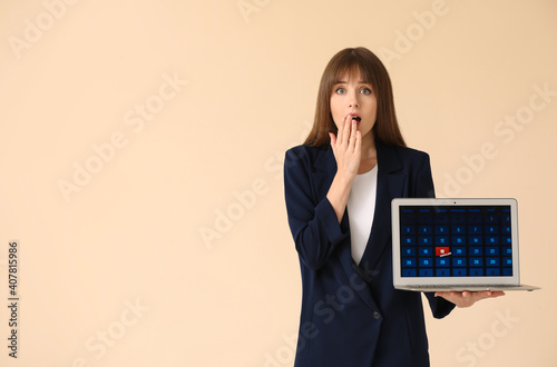 Stressed young woman with l...