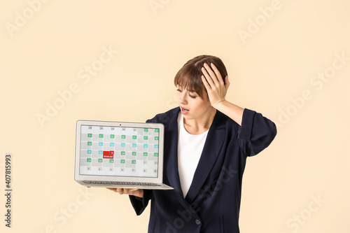 Stressed young woman with l...
