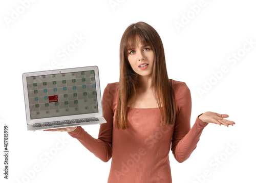 Stressed young woman with l...