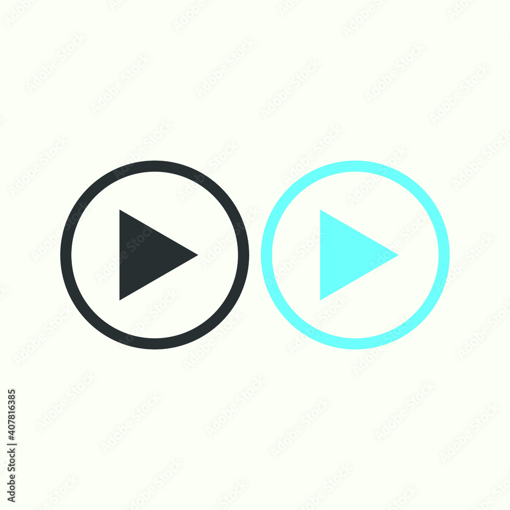 Play button icon in trendy flat style isolated on grey background. Play symbol for your web site design, logo, app, UI. Vector illustration Play button icon in trendy flat style isolated on grey background. Play symbol for your web site design, logo, app, UI. Vector illustration