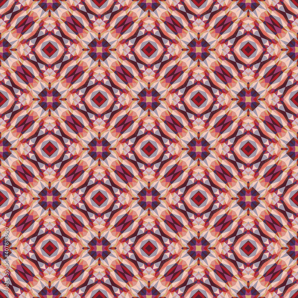 Geometric seamless pattern, ornament, abstract colorful background, fashion print.