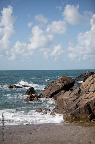 Strand Textur Felsen Küste Atlantik Hintergrund