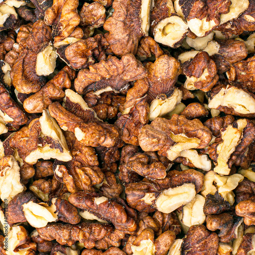 split walnut kernels for background. High quality photo