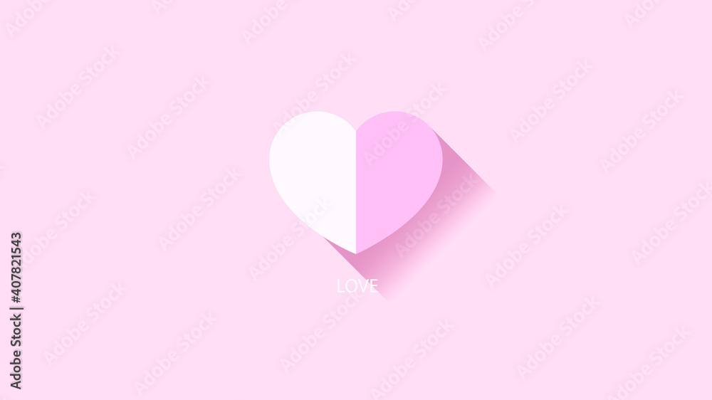 flat heart rosa, Corazon rosa 