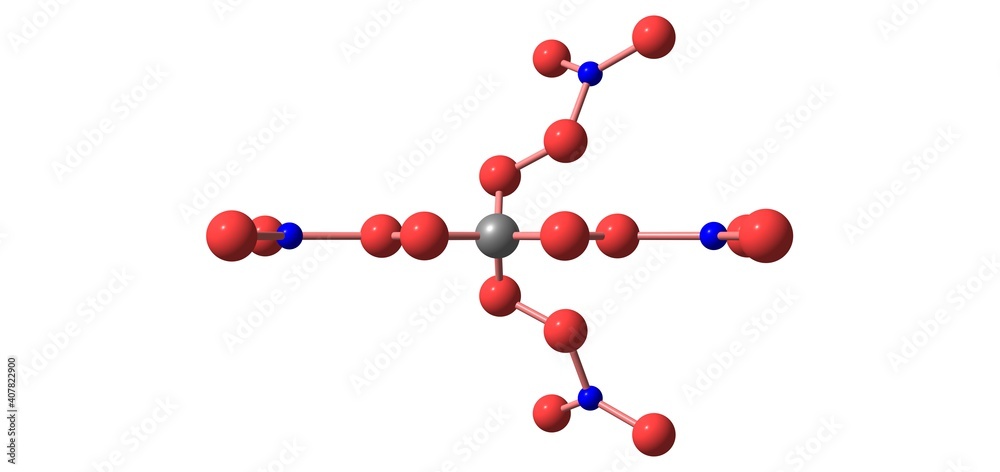 Arrow-like organic molecule solated on white