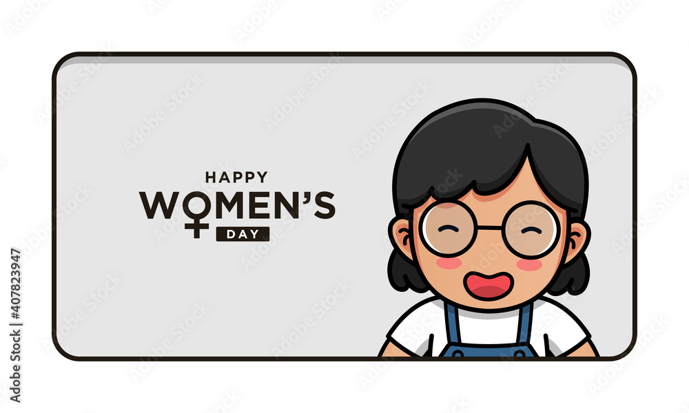Woman with happy women's day greeting 