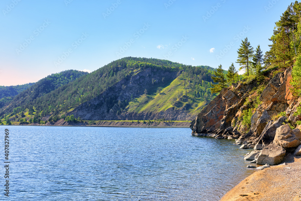 Low cliff on cape of Lake Baikal