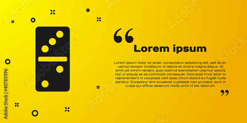 Black Domino icon isolated on yellow background. Vector.