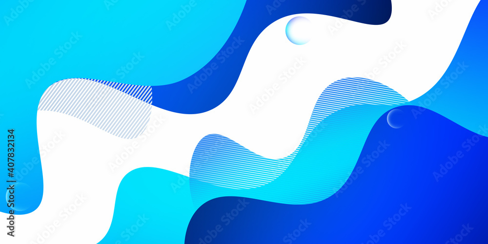 Landing page template.Abstract liquid fluid blue trendy background. Corporate business website header illustration